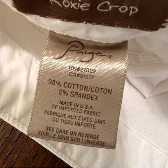 Paige White Low Rise Jeans Cropped Straight Leg - Picture 8 of 12